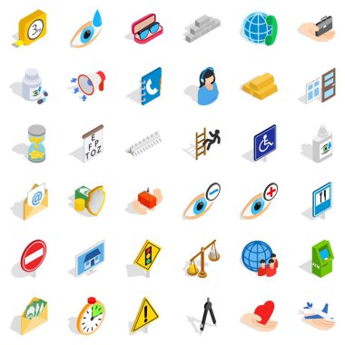 Damlalık Icons set, izometrik stili