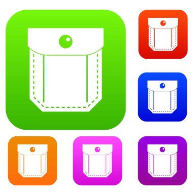 Cep kapak ve düğme kümesi renk koleksiyonu ile