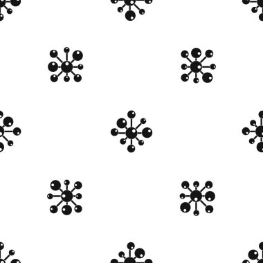 Kimyasal ve fiziksel molekülleri sorunsuz siyah desen