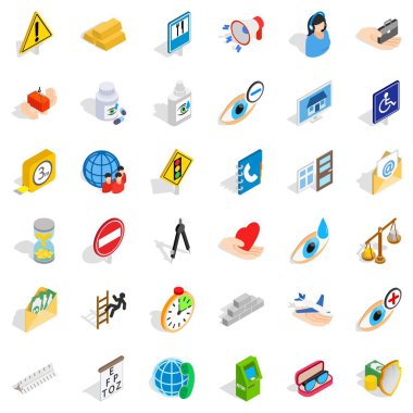 Metre Icons set, izometrik stili