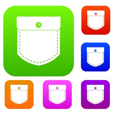 Siyah kot pocket renk koleksiyonu ayarla