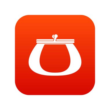 Retro çanta simgesi dijital kırmızı