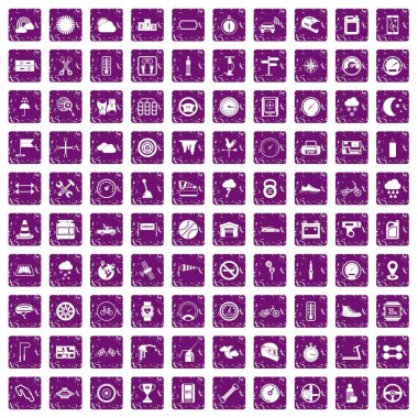 100 motorsport simgeler grunge mor ayarla