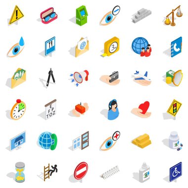 Cetvel Icons set, izometrik stili