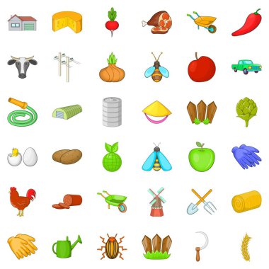 Ağaç Icons set, karikatür tarzı