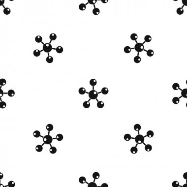 Kimyasal ve fiziksel molekülleri sorunsuz siyah desen