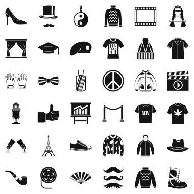 Moda Icons set, basit tarzı