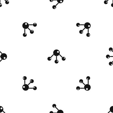 Kimyasal ve fiziksel molekülleri sorunsuz siyah desen