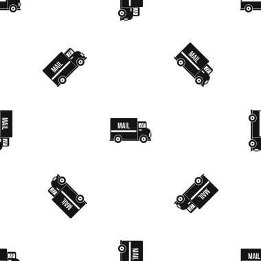 Posta kamyonu desen sorunsuz siyah