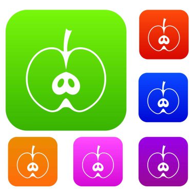 Yarım elma renk koleksiyonu ayarla