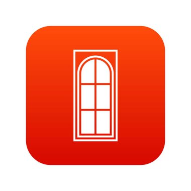 Cam simgesi dijital kırmızı ahşap kapı