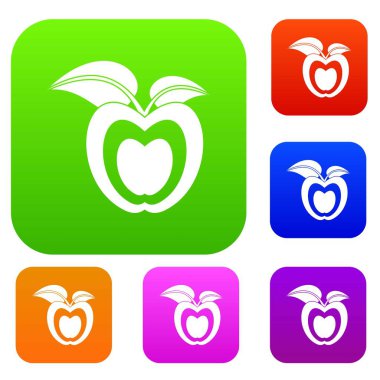 Elma yaprak set renk koleksiyonu ile