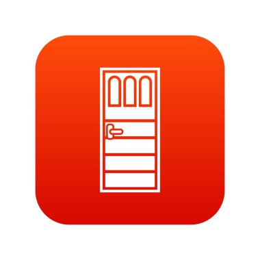 Üç bardak simgesi dijital kırmızı ahşap kapı