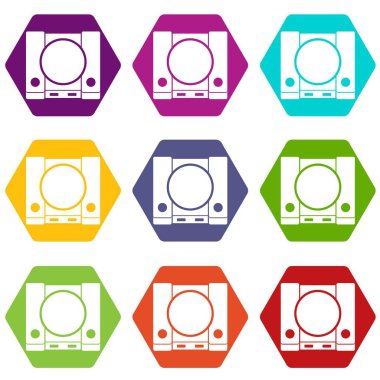 Renk altı yüzlü PlayStation Icon set