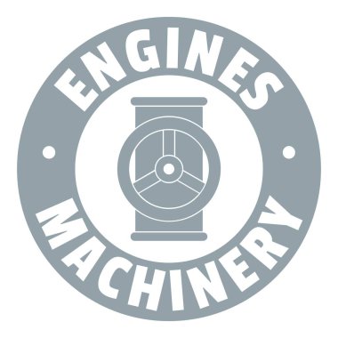 Otomasyon makine logosu, basit gri tarzı