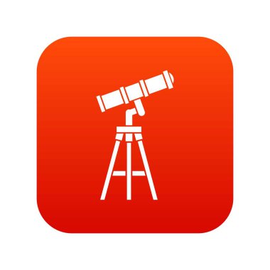 Teleskop simgesi dijital kırmızı