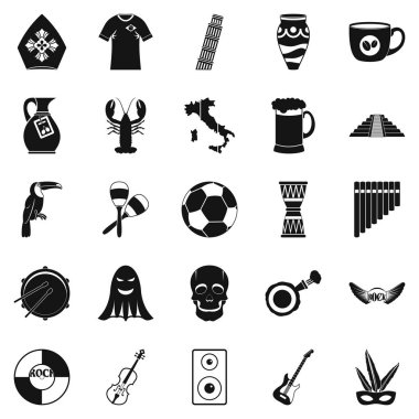 Büyük kutlama Icons set, basit tarzı