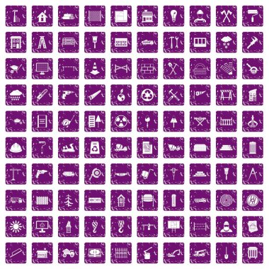 malzemeler simgeler bina 100 grunge mor ayarla