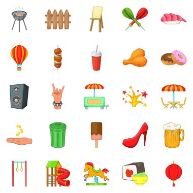 Büyük tatil Icons set, karikatür tarzı