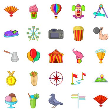 Büyük tatil Icons set, karikatür tarzı