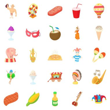 Yüksek gün Icons set, karikatür tarzı