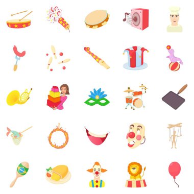 Hobi Icons set, karikatür tarzı