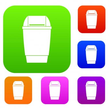 Fiske vurmak kapak bin renk koleksiyonu ayarla