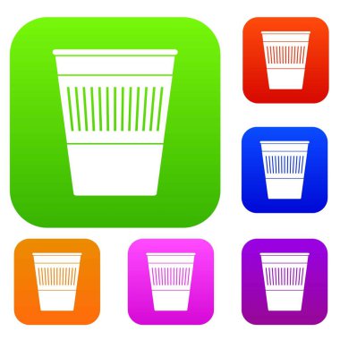 Plastik office atık depo gözü renk koleksiyonu ayarla