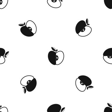 Dilimlenmiş elma desen sorunsuz siyah