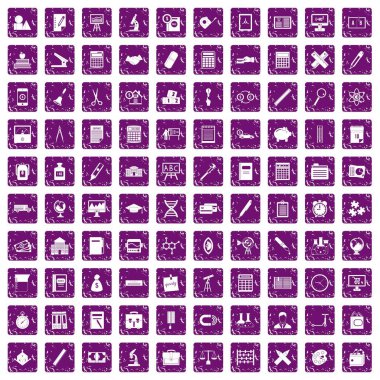 100 hesap makinesi simge grunge mor ayarla