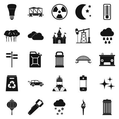 Sokak ışıkları Icons set, basit tarzı