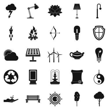 Parlak ışık Icons set, basit tarzı