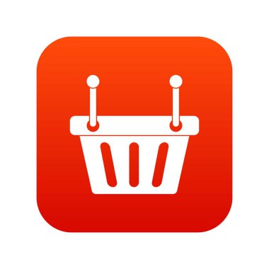 Alışveriş sepeti simgesini dijital kırmızı