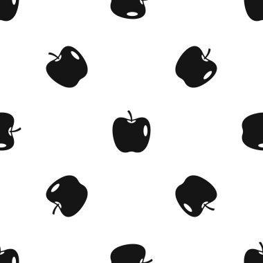 Parlak elma desen sorunsuz siyah