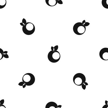 Yaprakları desen sorunsuz siyah yuvarlak elma