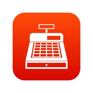 Yazar kasa simgesi dijital kırmızı