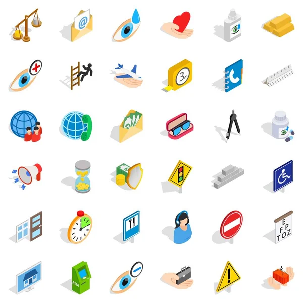 Yardım Icons set, izometrik stili