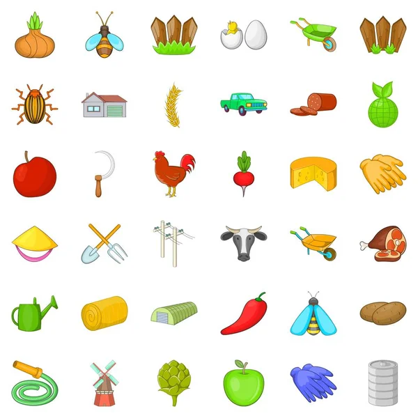 Sert Icons set tarım, karikatür tarzı
