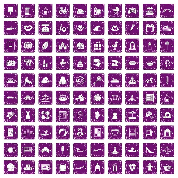 100 annelik simgeler grunge mor ayarla