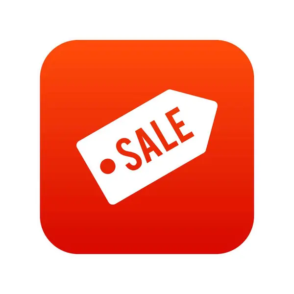 Ícone de venda vermelho digital — Vetor de Stock