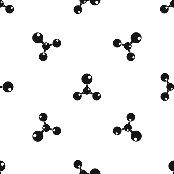 Moléculas químicas e físicas padrão sem costura preto — Vetor de Stock