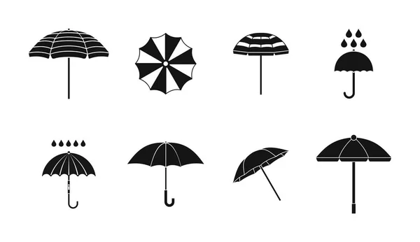 Zestaw ikon parasol, prosty styl — Wektor stockowy