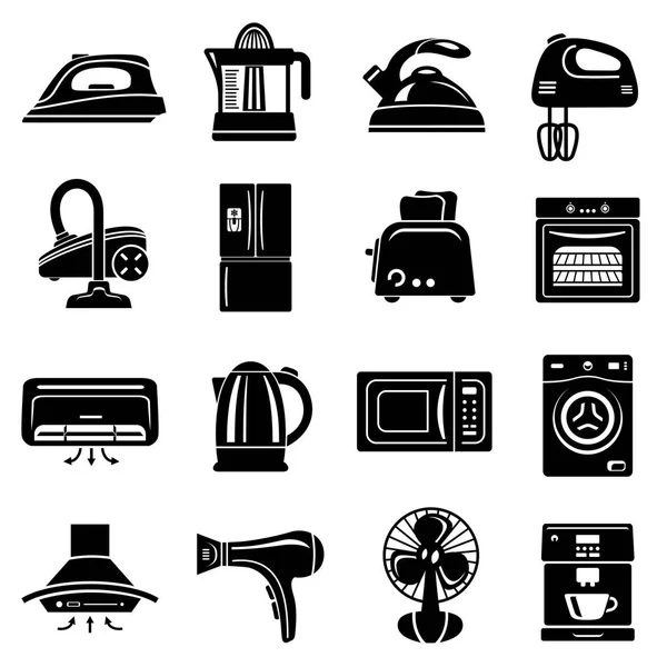 House appliance icons set, simple style — Stock Vector