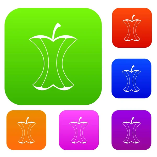 Coleção de cores do conjunto de tocos da Apple — Vetor de Stock