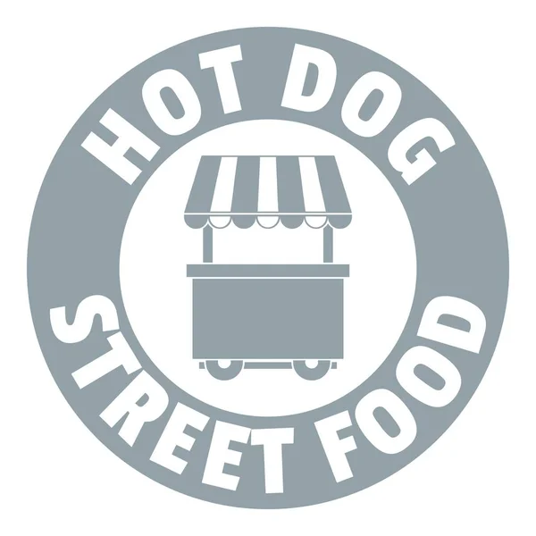 Hot dog stand logo, style gris simple — Image vectorielle