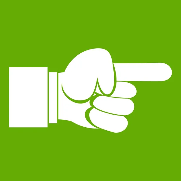 Pointant icône geste de la main vert — Image vectorielle