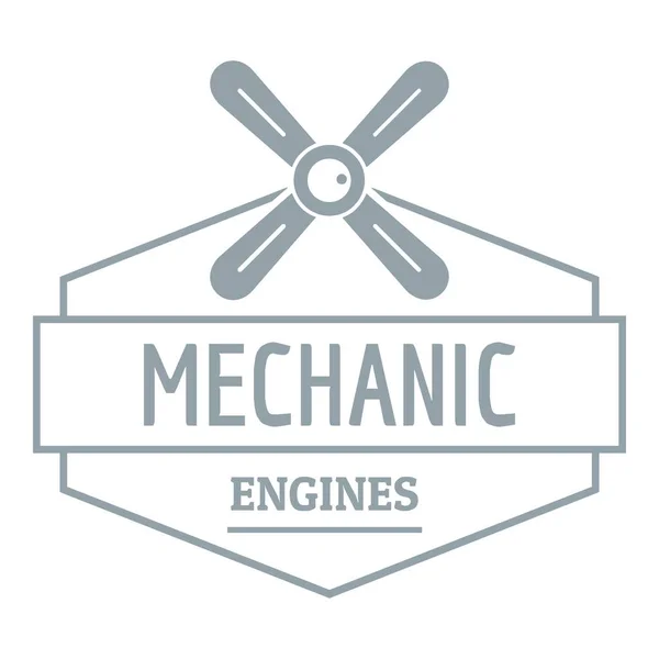 Mechanik silników logo, prosty styl szary — Wektor stockowy