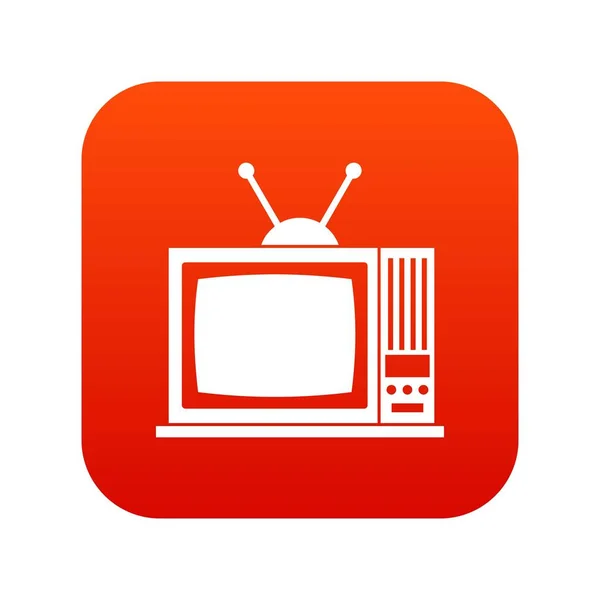 Ρετρό Tv εικονίδιο ψηφιακή κόκκινο — Διανυσματικό Αρχείο