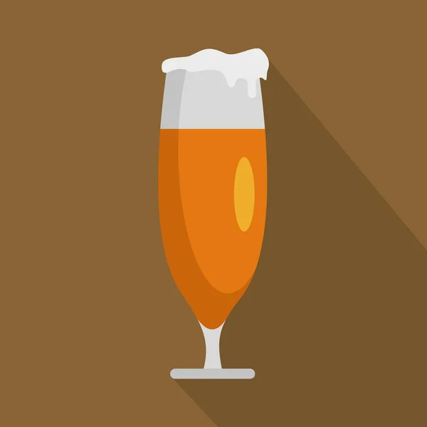 Icona di vetro di birra, stile piatto — Vettoriale Stock