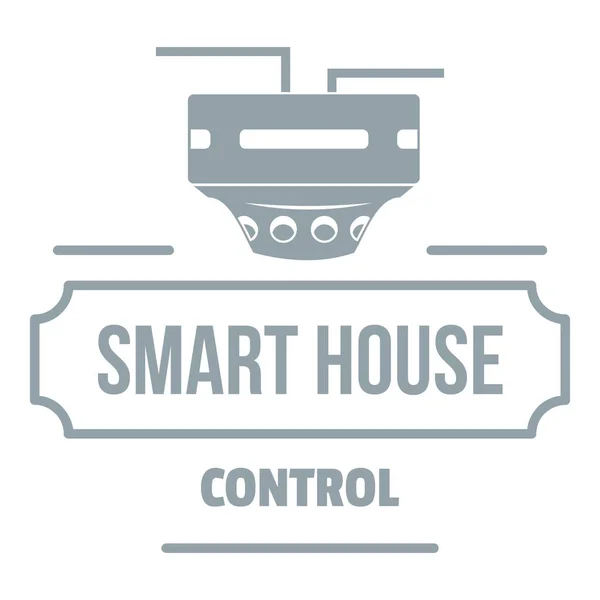 Slimme huis-logo, eenvoudige grijze stijl — Stockvector